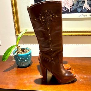 Tory Burch Genuine Leather Heeled Boots